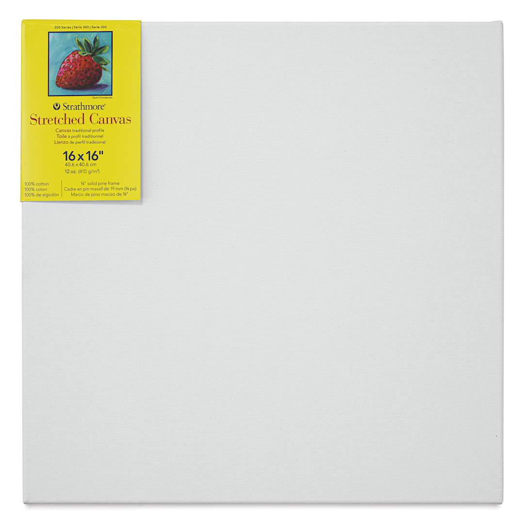 Open in modal - Strathmore 300 Series Stretched Cotton Canvas - 3/4" Profile, 16" x 16"