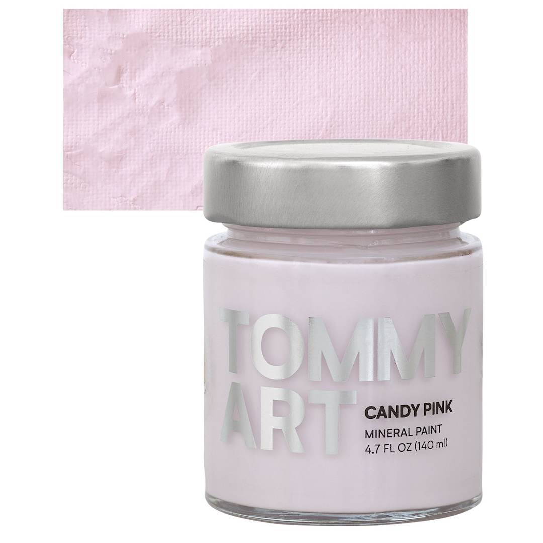 Open in modal - Tommy Art Mineral Paint - Candy Pink, 140 ml jar and swatch