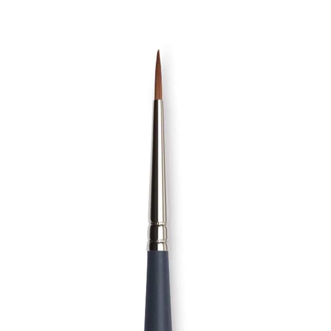 Open in modal - Winsor & Newton Professional Watercolor Synthetic Sable Brush - Round, Size 1, Short Handle (close-up)