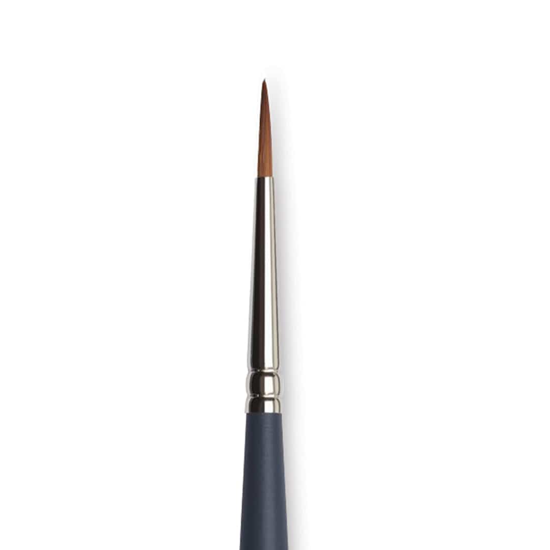 Open in modal - Winsor & Newton Professional Watercolor Synthetic Sable Brush - Round, Size 3, Short Handle (close-up)