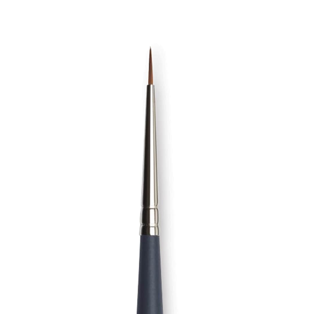 Open in modal - Winsor & Newton Professional Watercolor Synthetic Sable Brush - Round, Size 2/0, Short Handle (close-up)