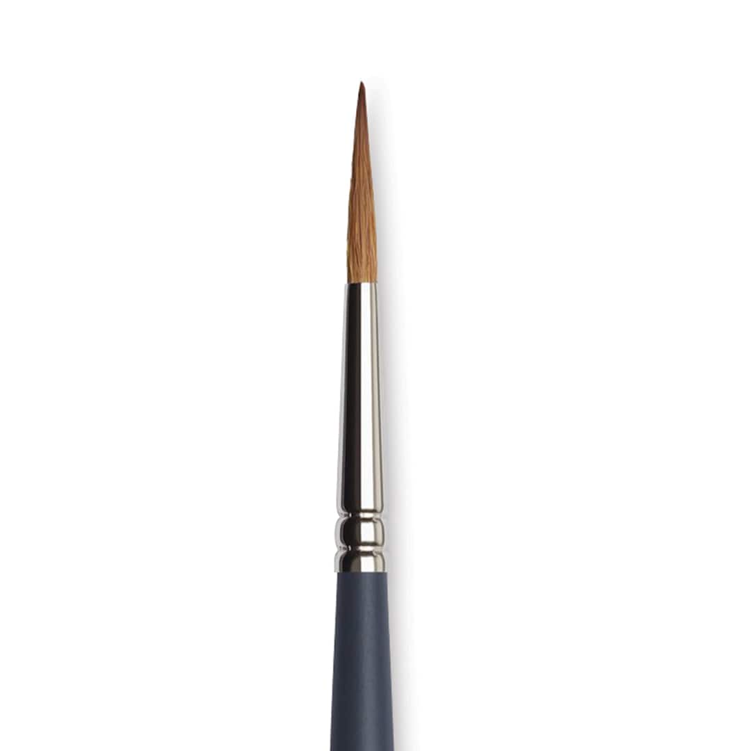 Open in modal - Winsor & Newton Professional Watercolor Synthetic Sable Brush - Pointed Round, Size 6, Short Handle (close-up)