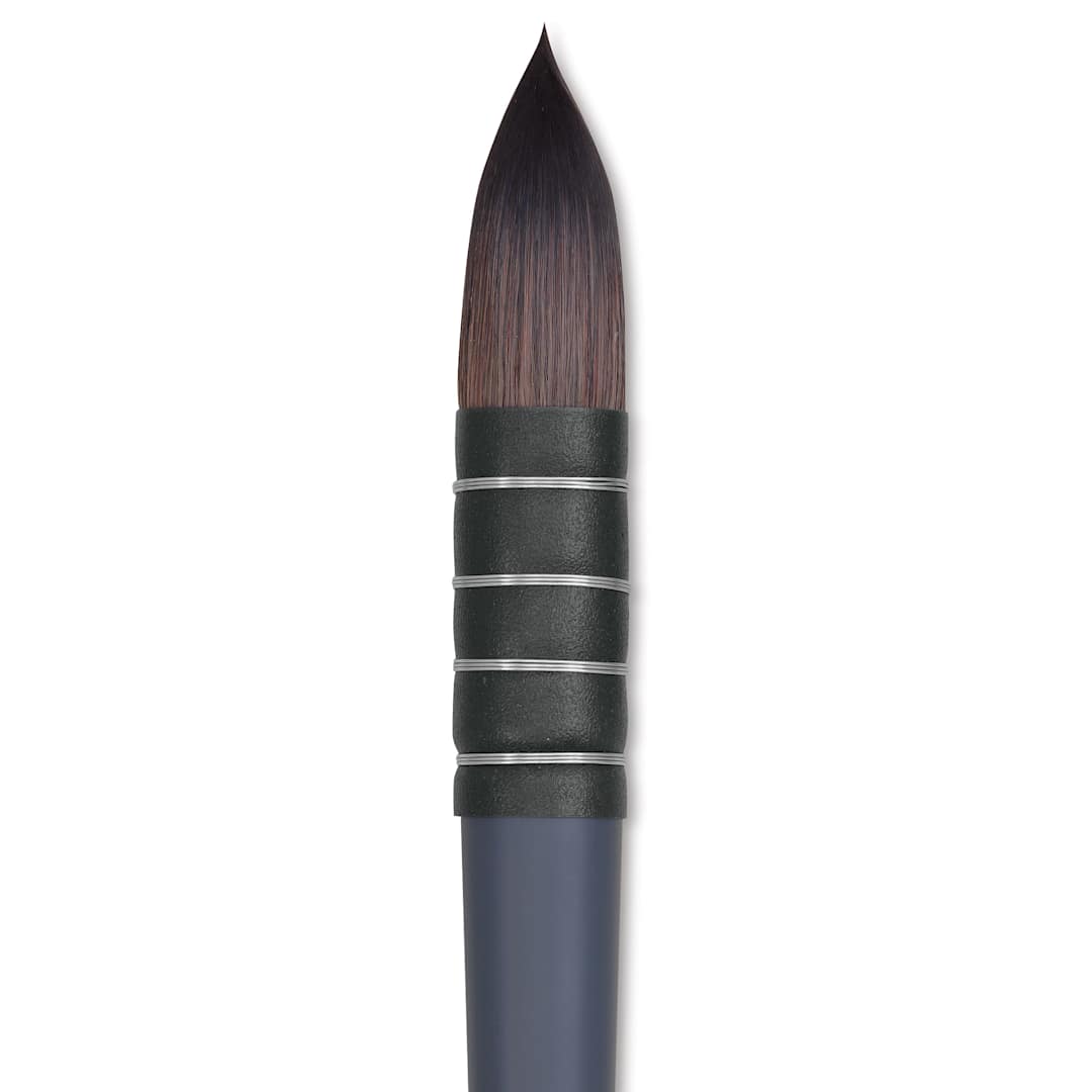 Open in modal - Winsor & Newton Professional Watercolor Synthetic Squirrel Brush - Quill, Short Handle, Size 8, close-up