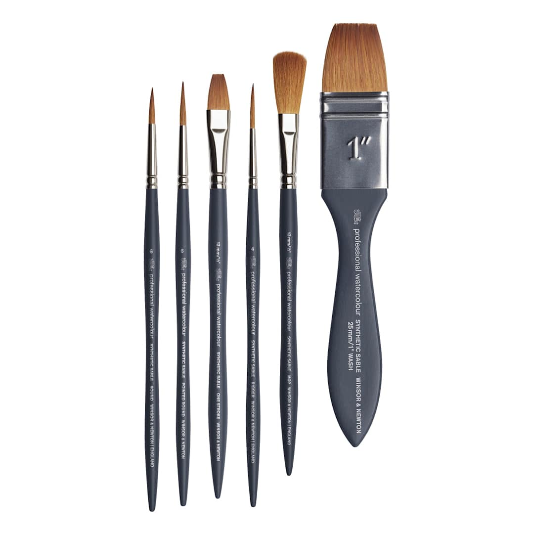 Open in modal - Winsor & Newton Professional Watercolor Synthetic Sable Brushes (full length)