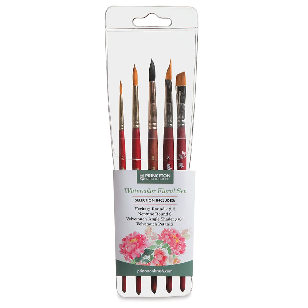 Open in modal - Princeton Watercolor Floral Brush Set (in package)