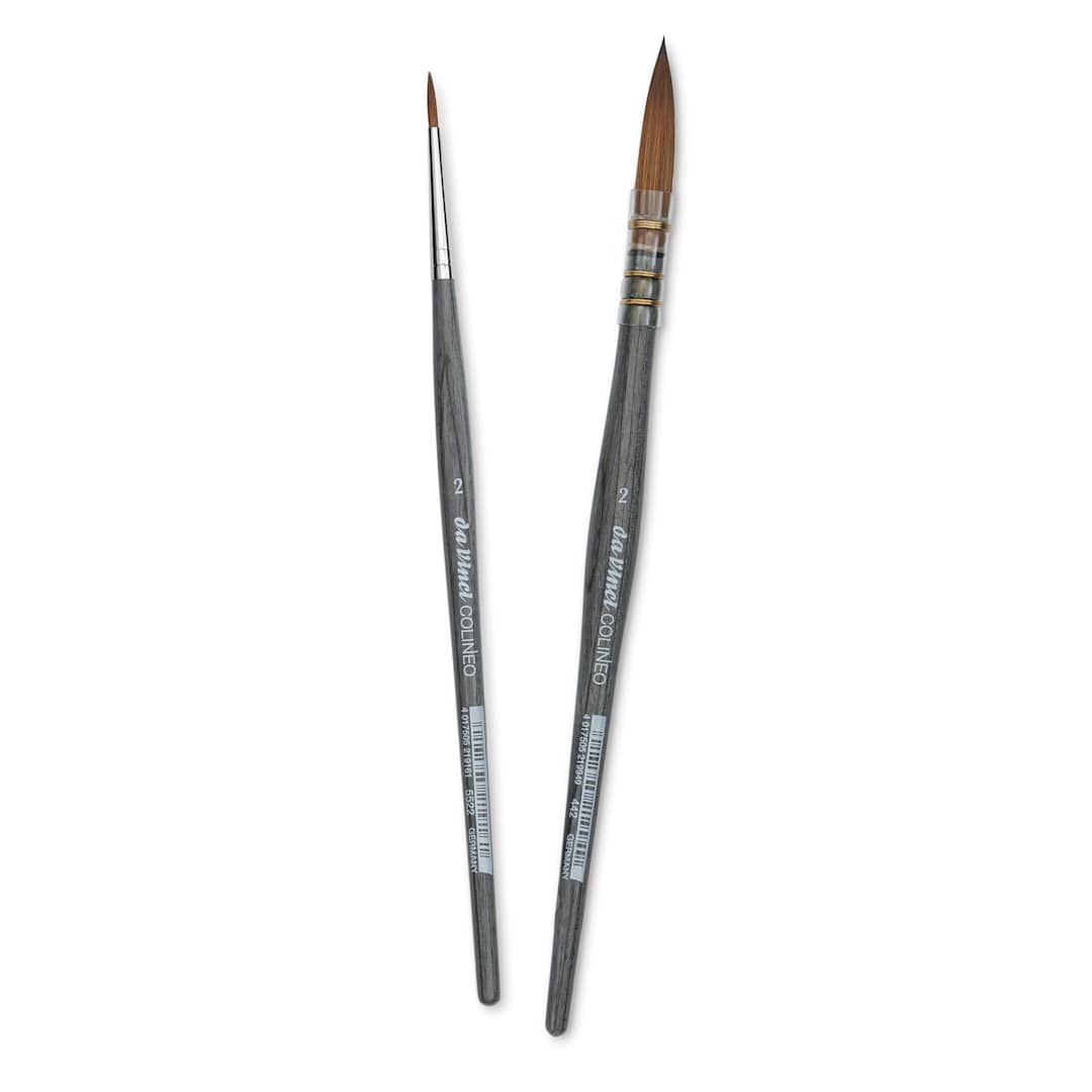 Open in modal - Da Vinci Colineo Synthetic Kolinsky Sable Brushes - Set of 2, Short Handle, Set 5422