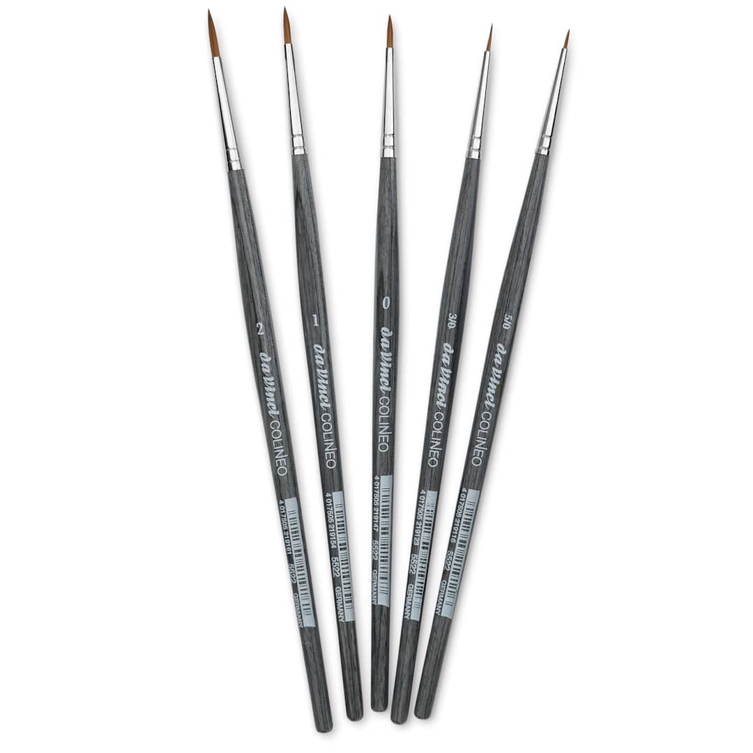 Open in modal - Da Vinci Colineo Synthetic Kolinsky Sable Brushes - Set of 5, Mini Detail Set 4054