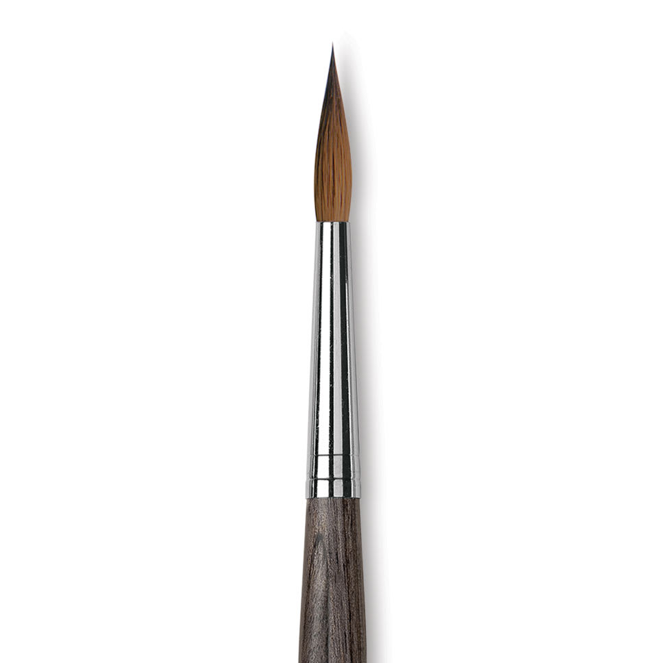 Open in modal - Da Vinci Colineo Synthetic Kolinsky Sable Brush - X Point Round, Size 6, Short Handle, close-up