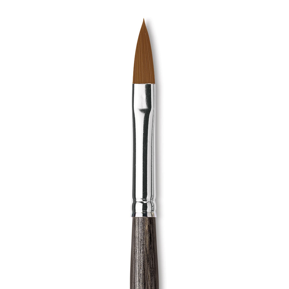 Open in modal - Da Vinci Colineo Synthetic Kolinsky Sable Brush - X Point Pointed Oval, Size 8, Short Handle, close-up