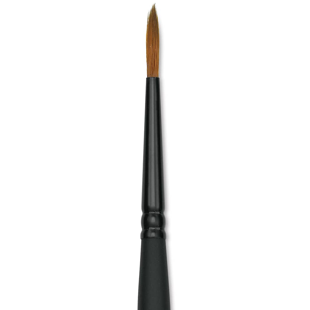 Open in modal - Raphaël Stradivarius Synthetic Kolinsky Sable Brush - Round, Size 1, Short Handle (close-up)