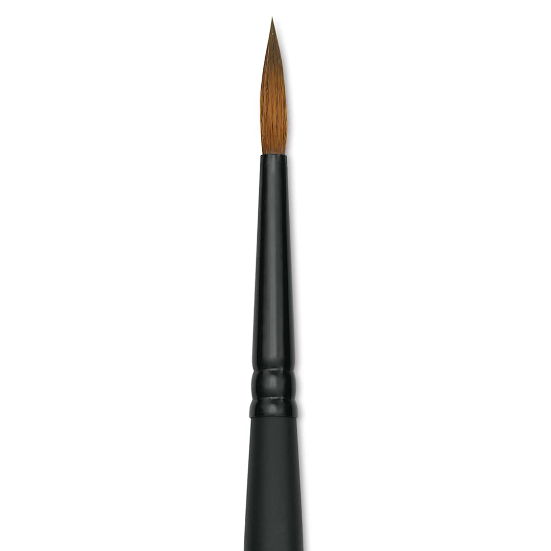 Open in modal - Raphaël Stradivarius Synthetic Kolinsky Sable Brush - Round, Size 3, Short Handle (close-up)