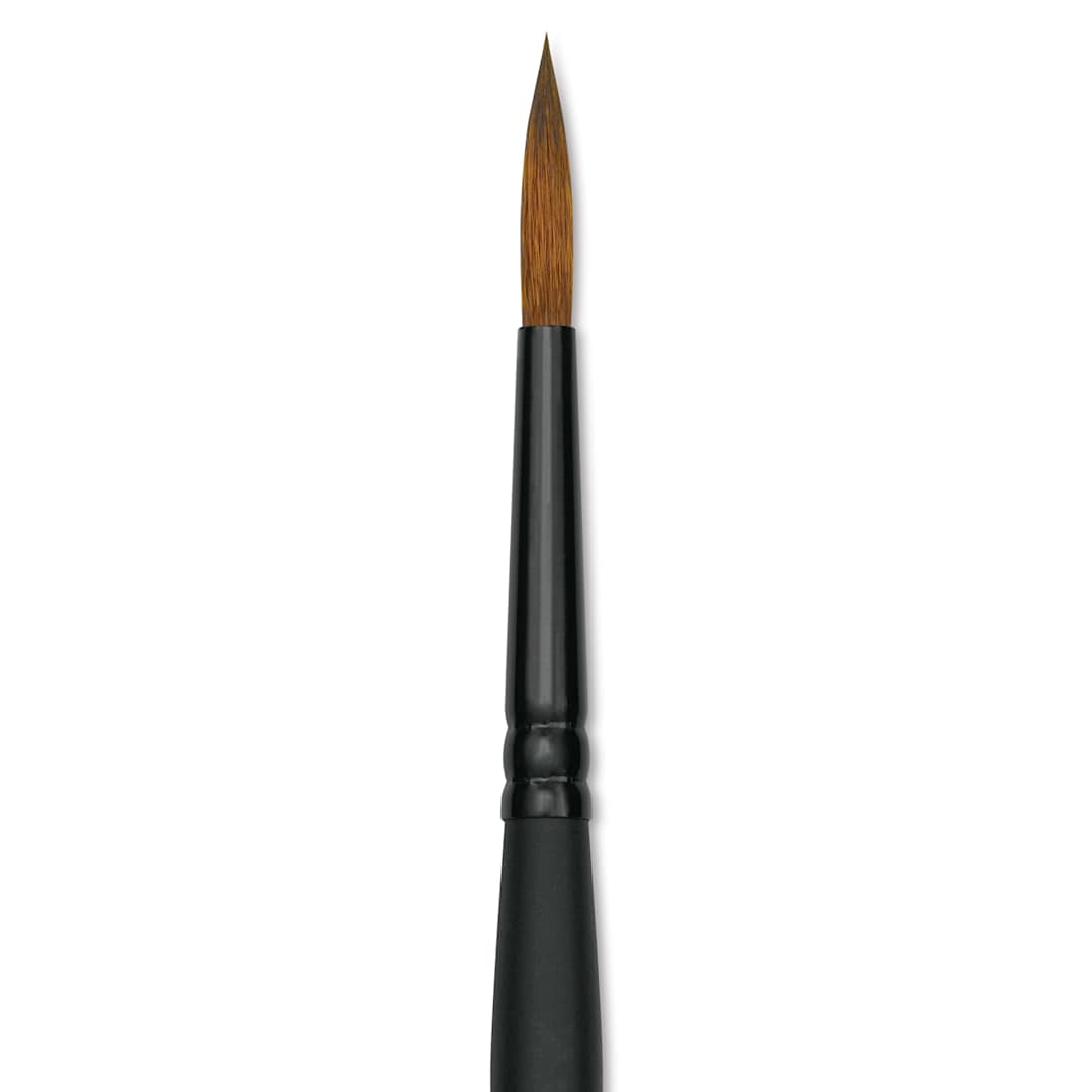 Open in modal - Raphaël Stradivarius Synthetic Kolinsky Sable Brush - Round, Size 4, Short Handle (close-up)