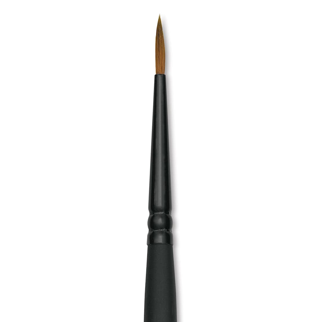 Open in modal - Raphaël Stradivarius Synthetic Kolinsky Sable Brush - Round, Size 2/0, Short Handle (close-up)
