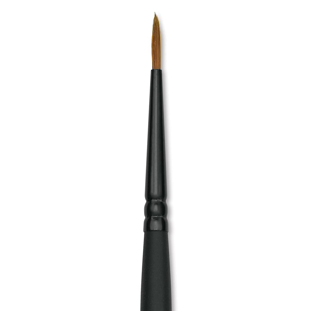 Open in modal - Raphaël Stradivarius Synthetic Kolinsky Sable Brush - Round Sharp, Size 2/0, Short Handle (close-up)