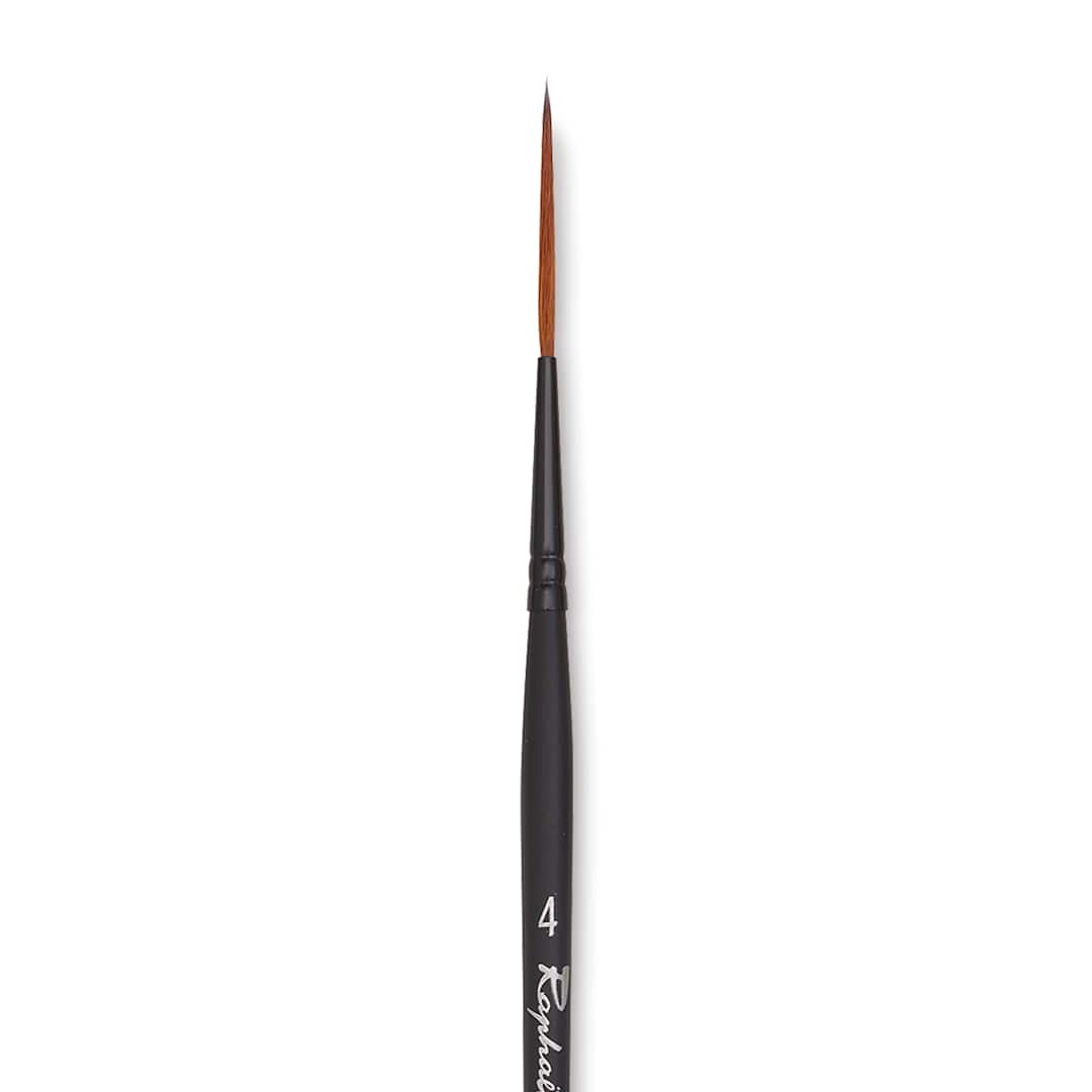Open in modal - Raphaël Stradivarius Synthetic Kolinsky Sable Brush - Rigger, Size 4, Short Handle, close-up