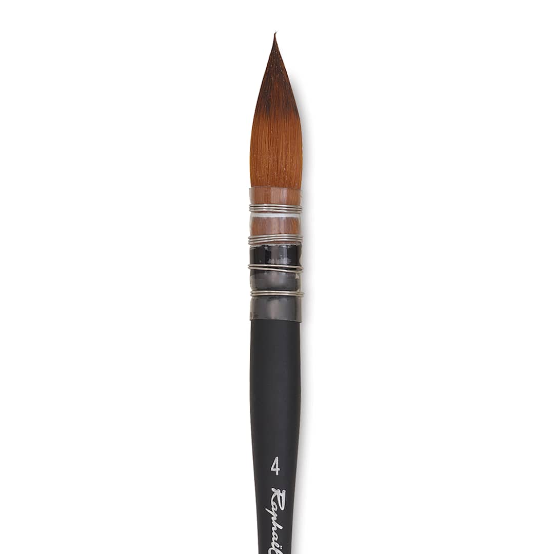 Open in modal - Raphaël Stradivarius Synthetic Kolinsky Sable Brush - Mop, Size 4, Short Handle, close-up