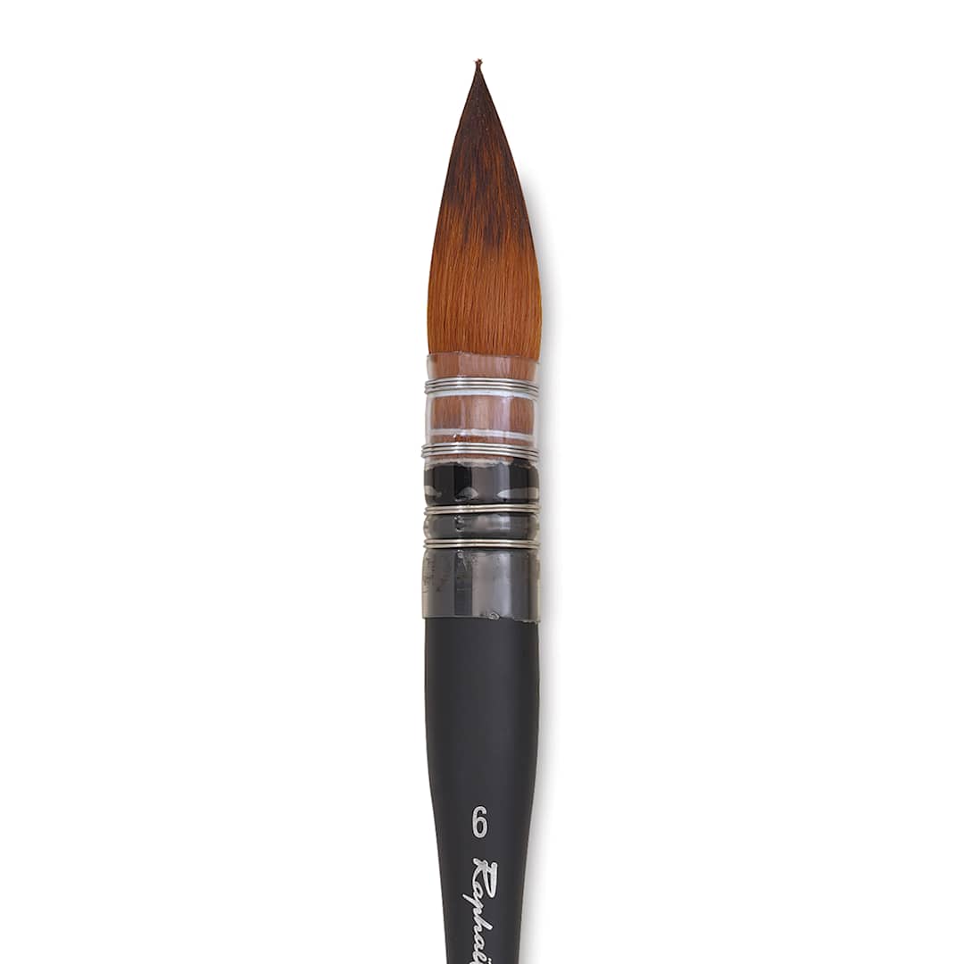 Open in modal - Raphaël Stradivarius Synthetic Kolinsky Sable Brush - Mop, Size 6, Short Handle, close-up