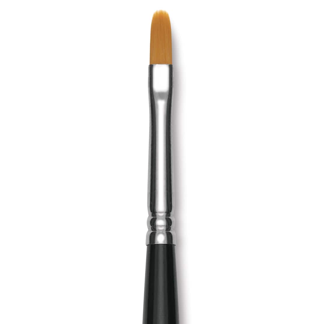 Open in modal - Utrecht Synthetic Sablette Brush - Long Handle, Filbert, Size 4, close-up