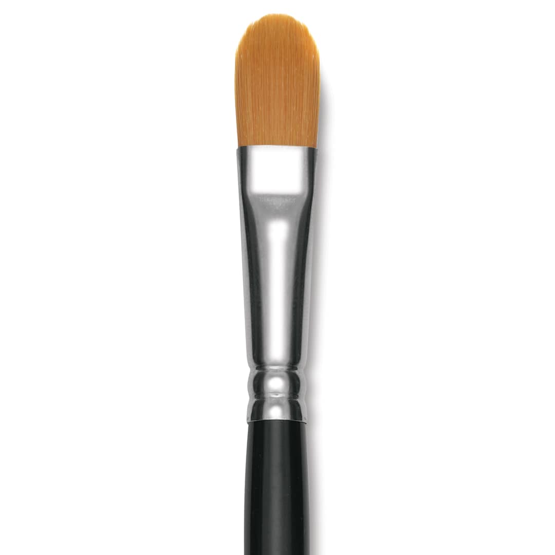 Open in modal - Utrecht Synthetic Sablette Brush - Long Handle, Filbert, Size 12, close-up