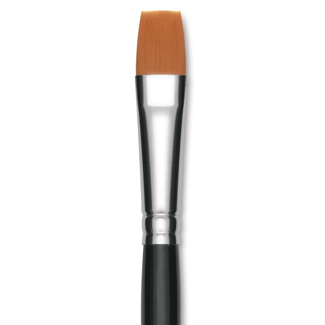 Open in modal - Utrecht Synthetic Sablette Brush - Short Handle, Wash, Size 1/2", close-up