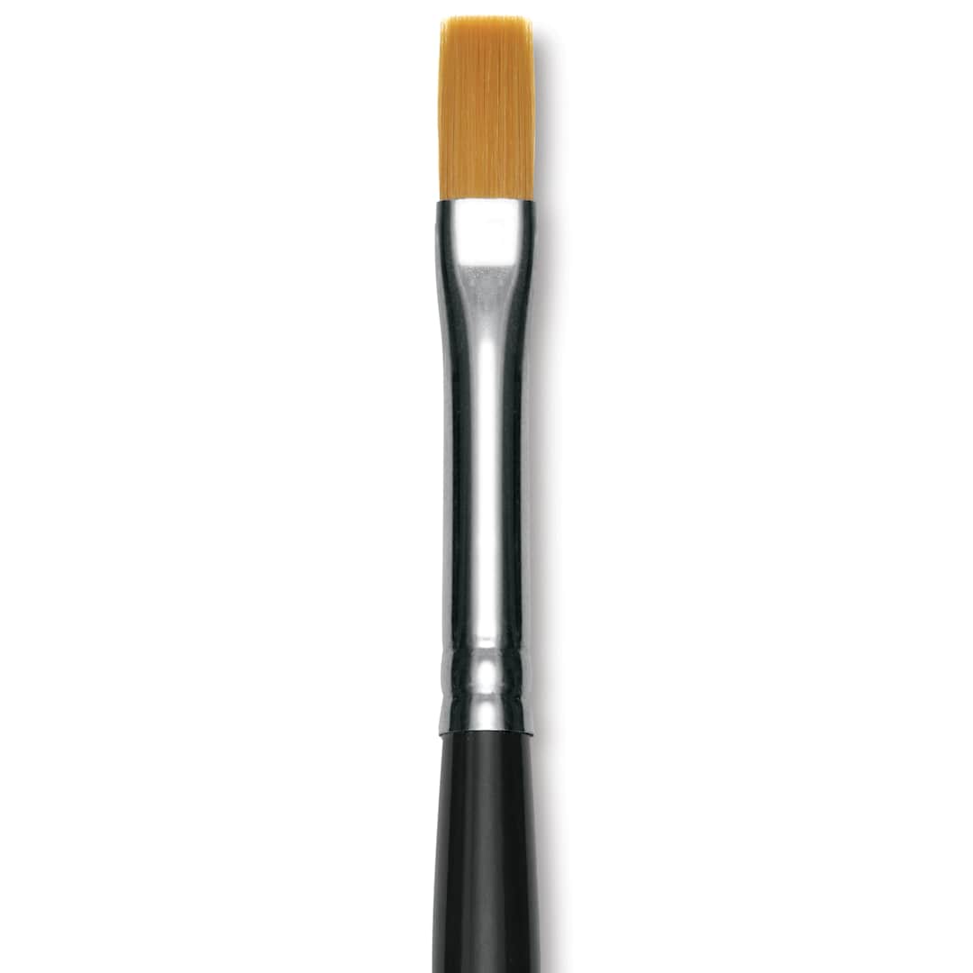 Open in modal - Utrecht Synthetic Sablette Brush - Long Handle, Flat, Size 6, close-up