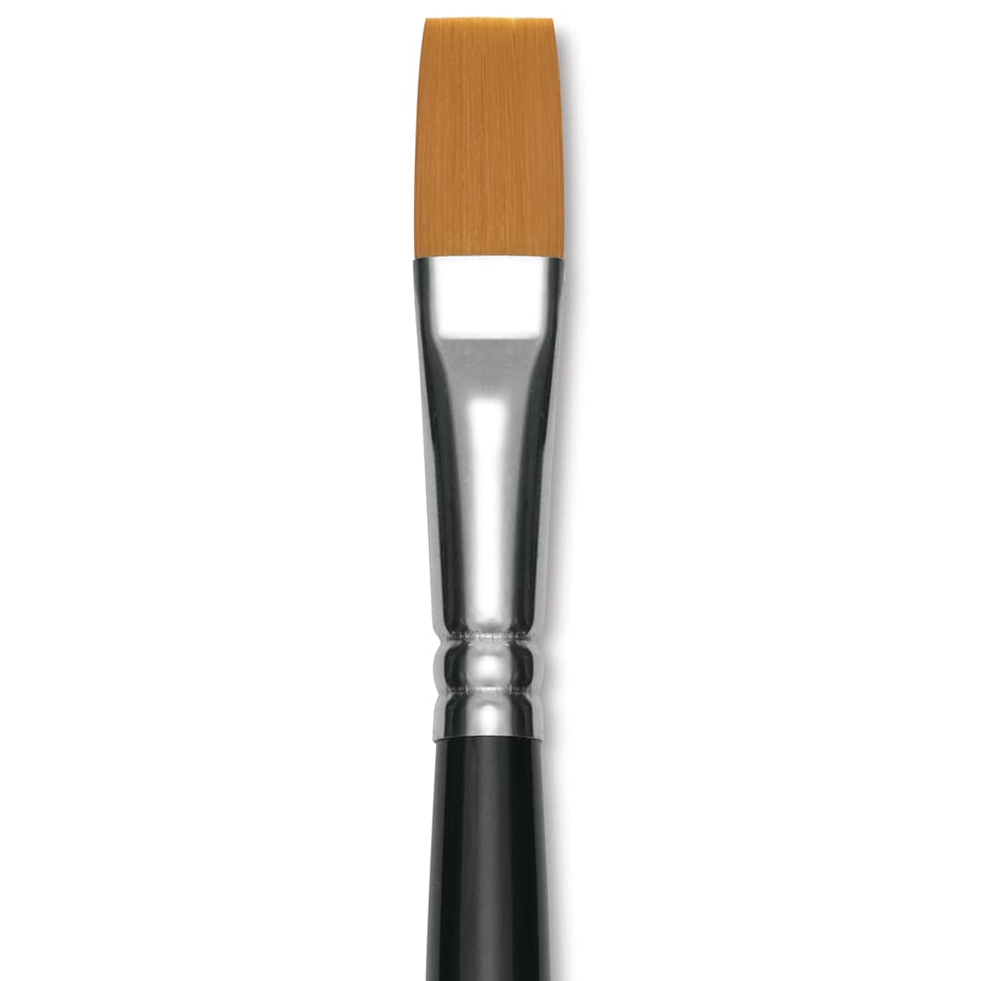 Open in modal - Utrecht Synthetic Sablette Brush - Long Handle, Flat, Size 14, close-up