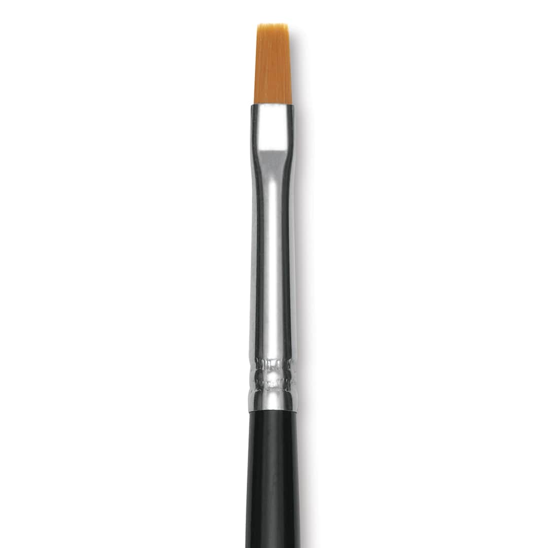 Open in modal - Utrecht Synthetic Sablette Brush - Long Handle, Bright, Size 4, closse-up