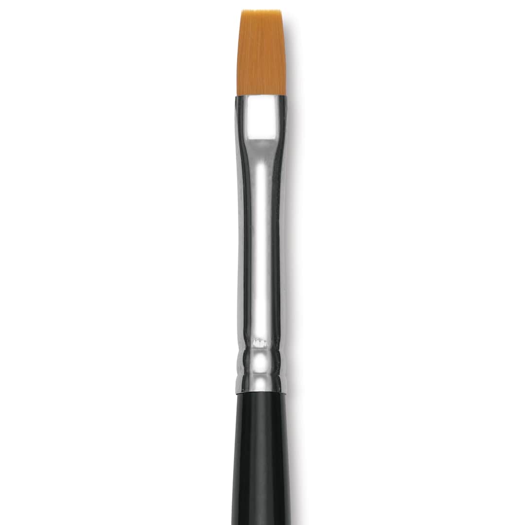 Open in modal - Utrecht Synthetic Sablette Brush - Long Handle, Bright, Size 6, close-up