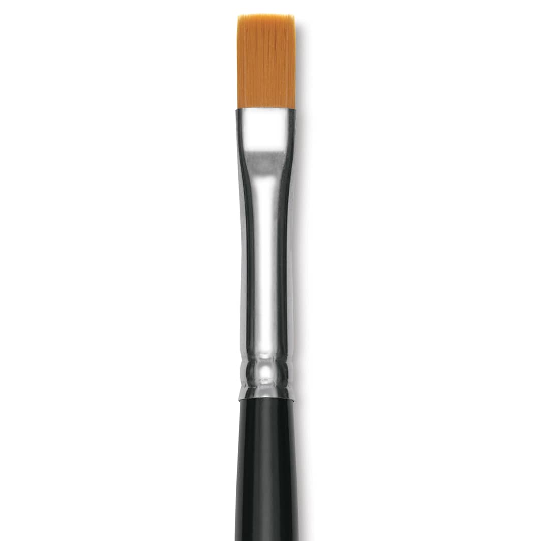 Open in modal - Utrecht Synthetic Sablette Brush - Long Handle, Bright, Size 8, close-up