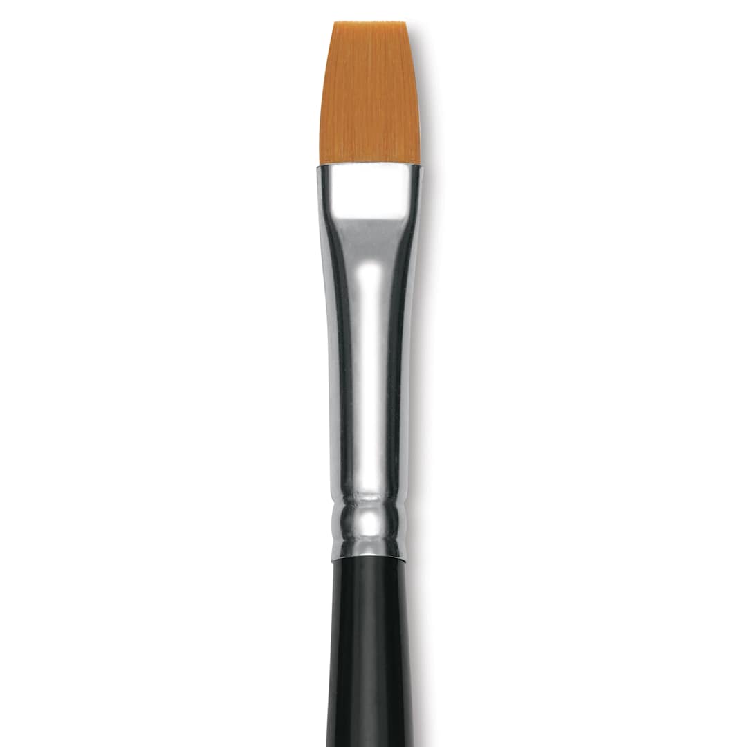 Open in modal - Utrecht Synthetic Sablette Brush - Long Handle, Bright, Size 10, close-up