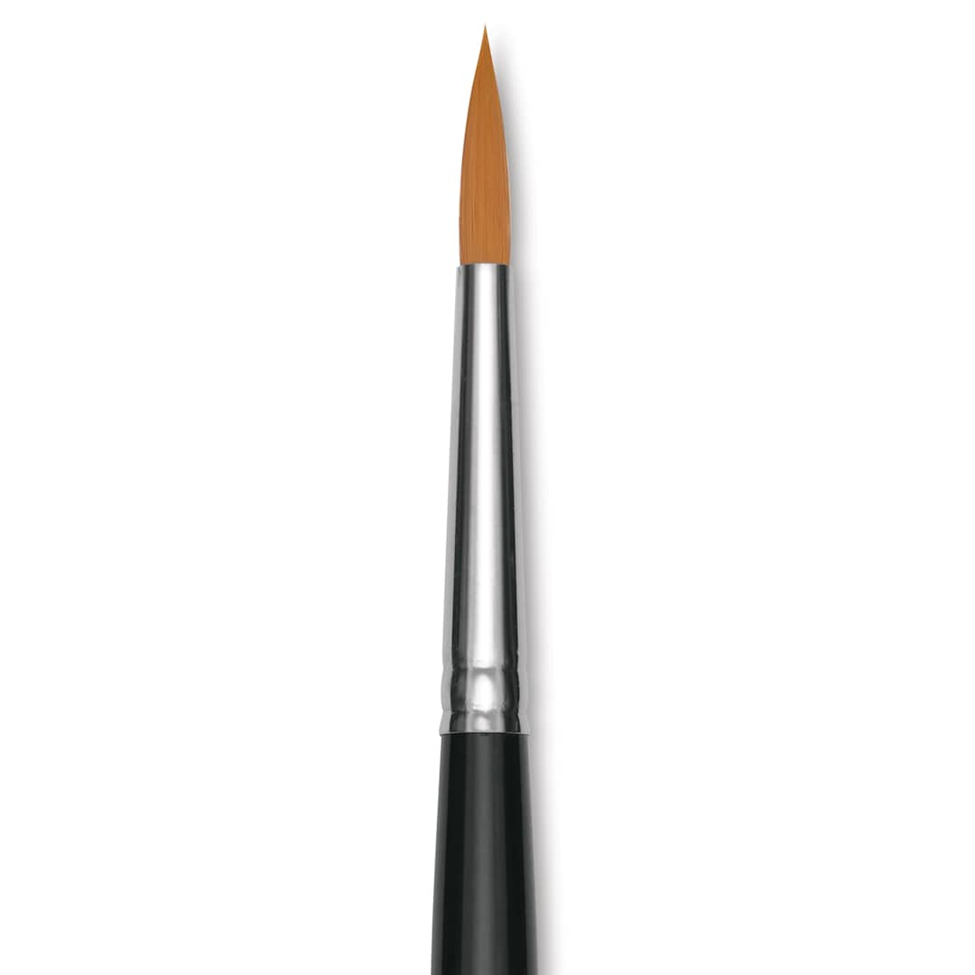 Open in modal - Utrecht Synthetic Sablette Brush - Long Handle, Round, Size 12, close-up