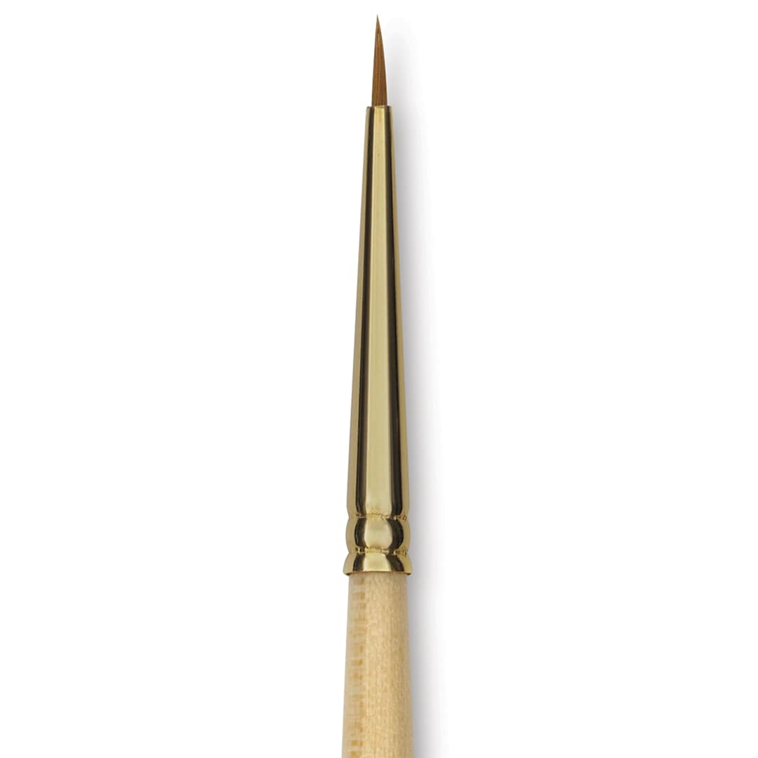 Open in modal - Silver Brush Silver Kolinsky Red Sable Brush - Short Handle, Round, Size 2/0, close-up