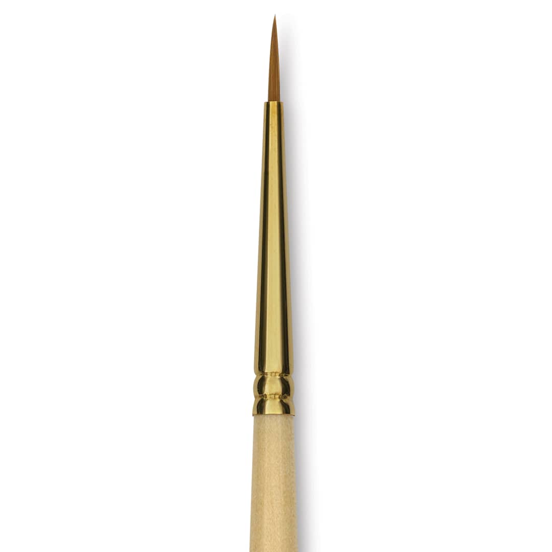 Open in modal - Silver Brush Silver Kolinsky Red Sable Brush - Short Handle, Round, Size 1, close-up