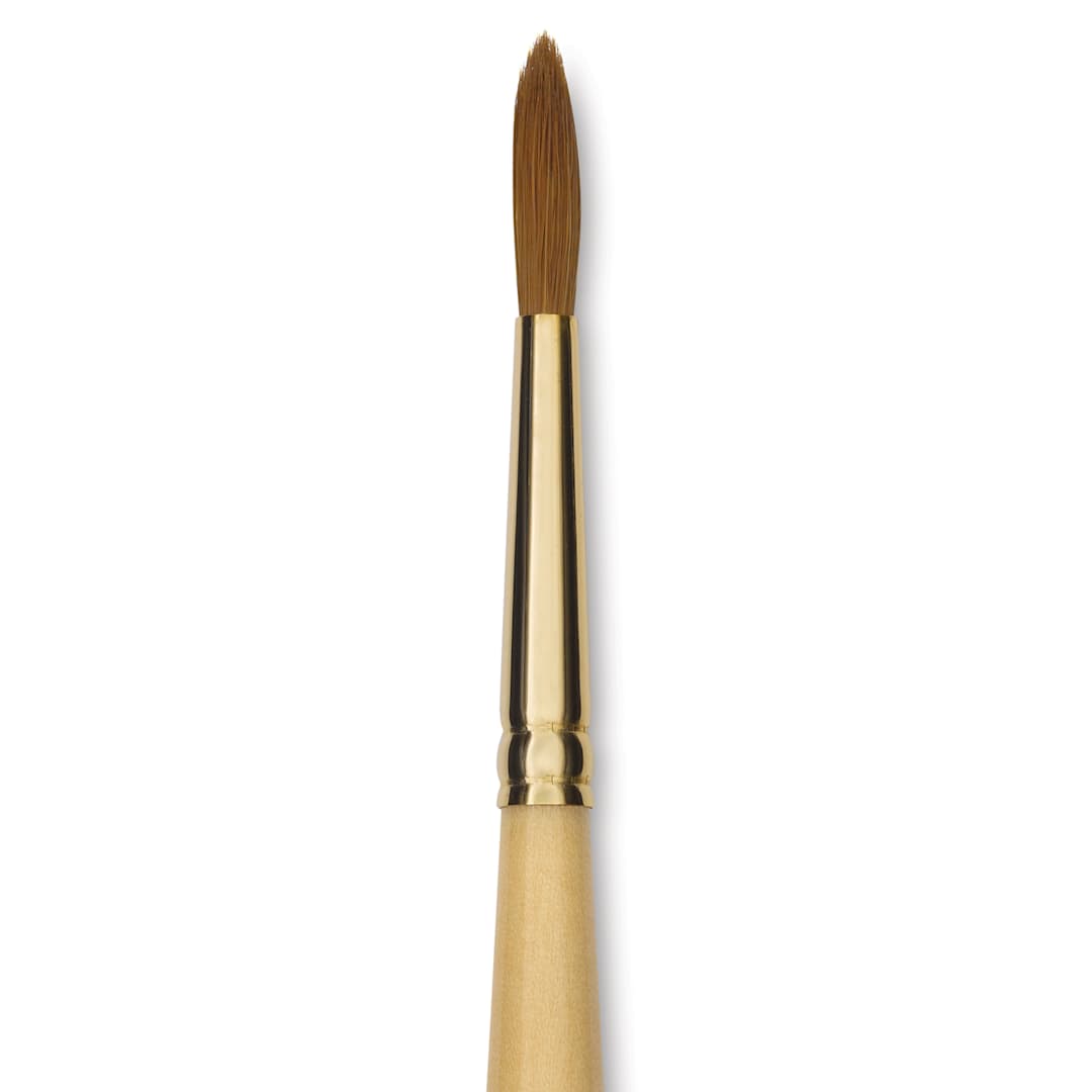 Open in modal - Silver Brush Silver Kolinsky Red Sable Brush - Short Handle, Round, Size 7, close-up
