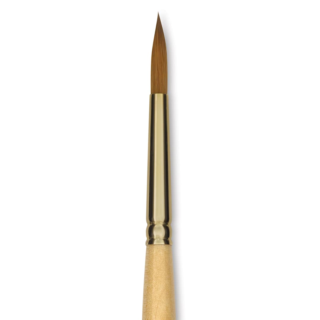 Open in modal - Silver Brush Silver Kolinsky Red Sable Brush - Short Handle, Round, Size 8, close-up