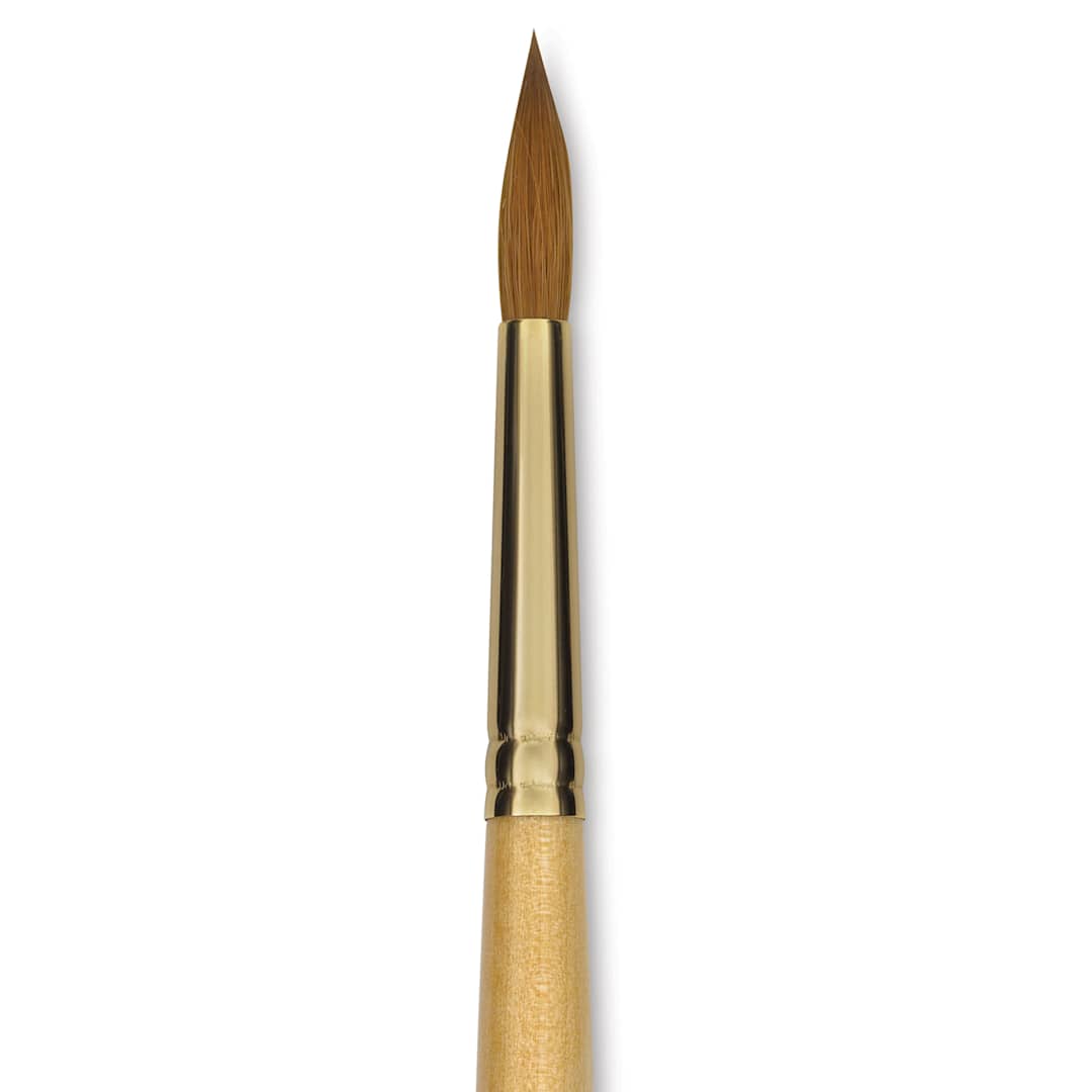 Open in modal - Silver Brush Silver Kolinsky Red Sable Brush - Short Handle, Round, Size 10, close-up