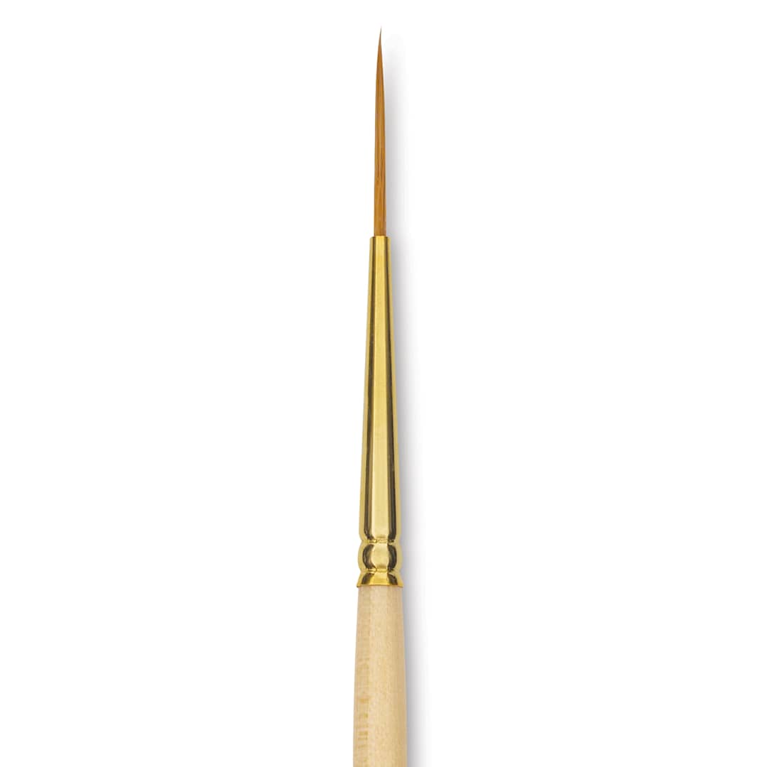 Open in modal - Silver Brush Silver Kolinsky Red Sable Brush - Short Handle, Script Liner, Size 2/0, close-up