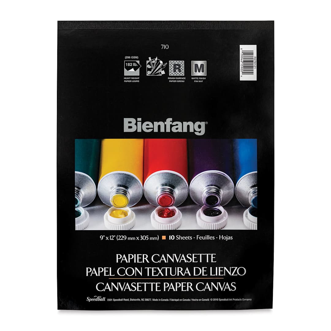 Open in modal - Bienfang Canvasette Paper Canvas - 9" x 12", White, 10 sheets