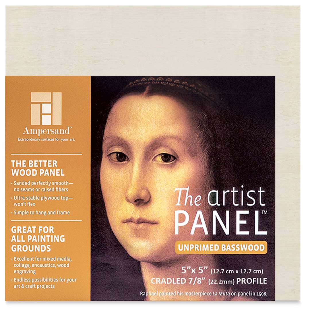 Open in modal - Ampersand Value Series Artist Wood Panel - 5" x 5", 7/8" Cradle