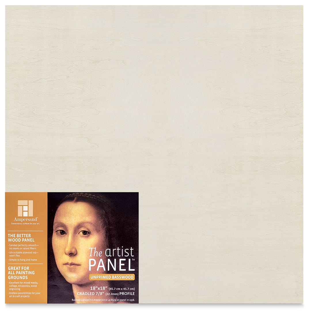 Open in modal - Ampersand Value Series Artist Wood Panel - 18" x 18", 7/8" Cradle