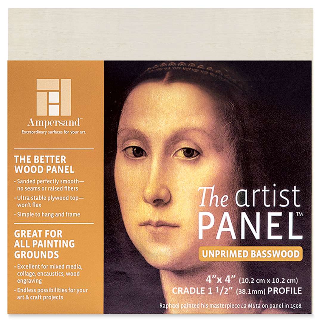 Open in modal - Ampersand Value Series Artist Wood Panel - 4" x 4", 1-1/2" Cradle