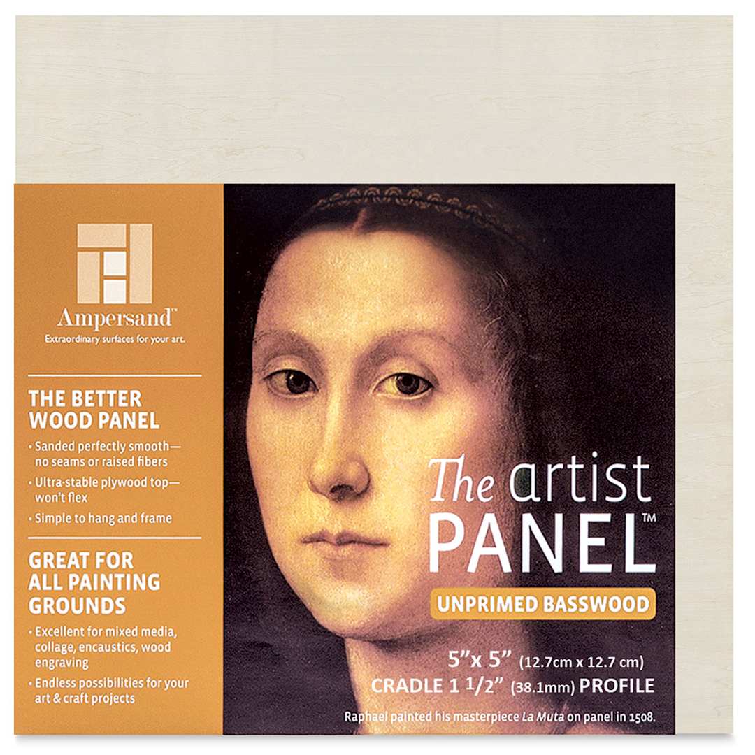 Open in modal - Ampersand Value Series Artist Wood Panel - 5" x 5", 1-1/2" Cradle