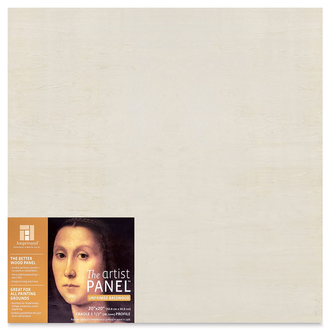 Open in modal - Ampersand Value Series Artist Wood Panel - 20" x 20", 1-1/2" Cradle