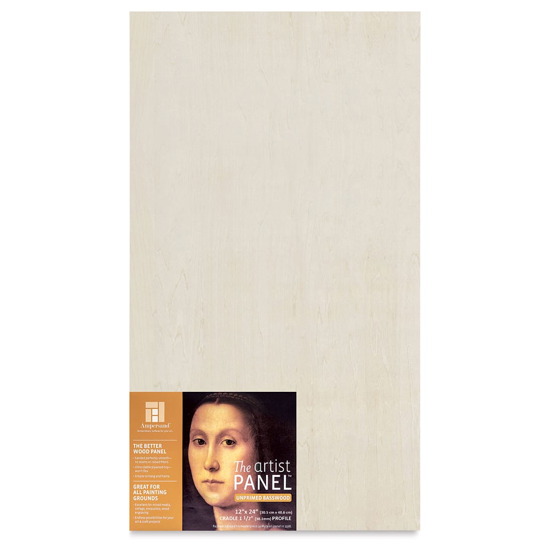 Open in modal - Ampersand Value Series Artist Wood Panel - 12" x 24", 1-1/2" Cradle