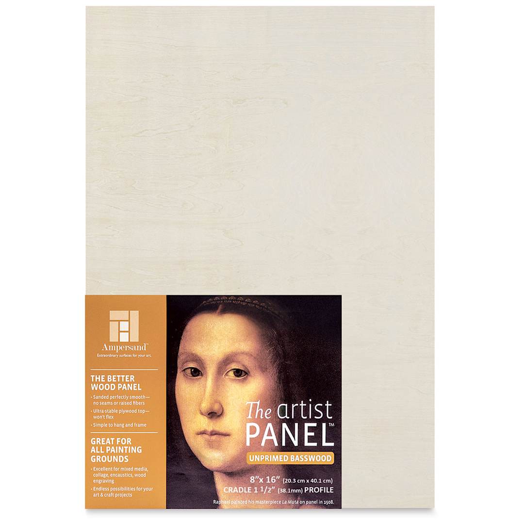 Open in modal - Ampersand Value Series Artist Wood Panel - 8" x 16", 1-1/2" Cradle