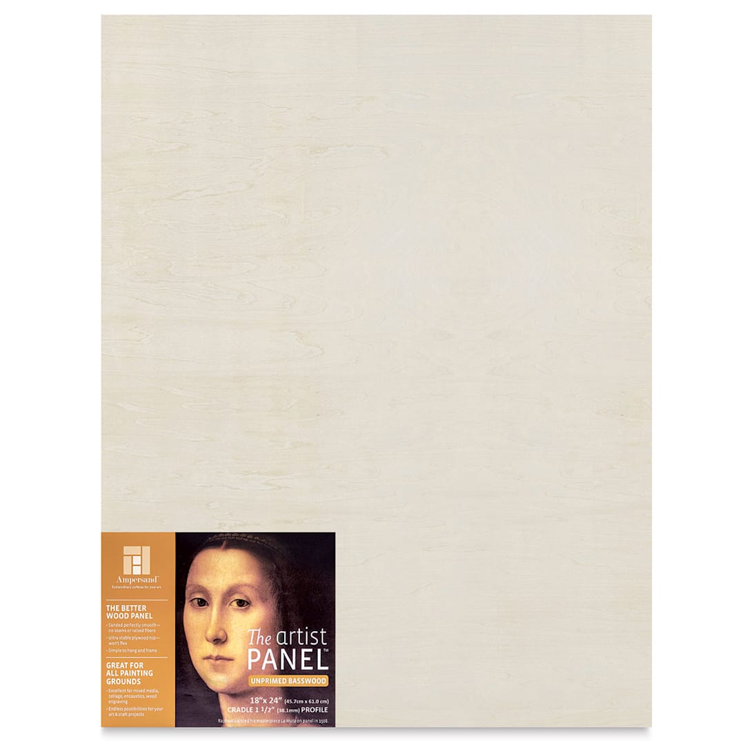 Open in modal - Ampersand Value Series Artist Wood Panel - 18" x 24", 1-1/2" Cradle