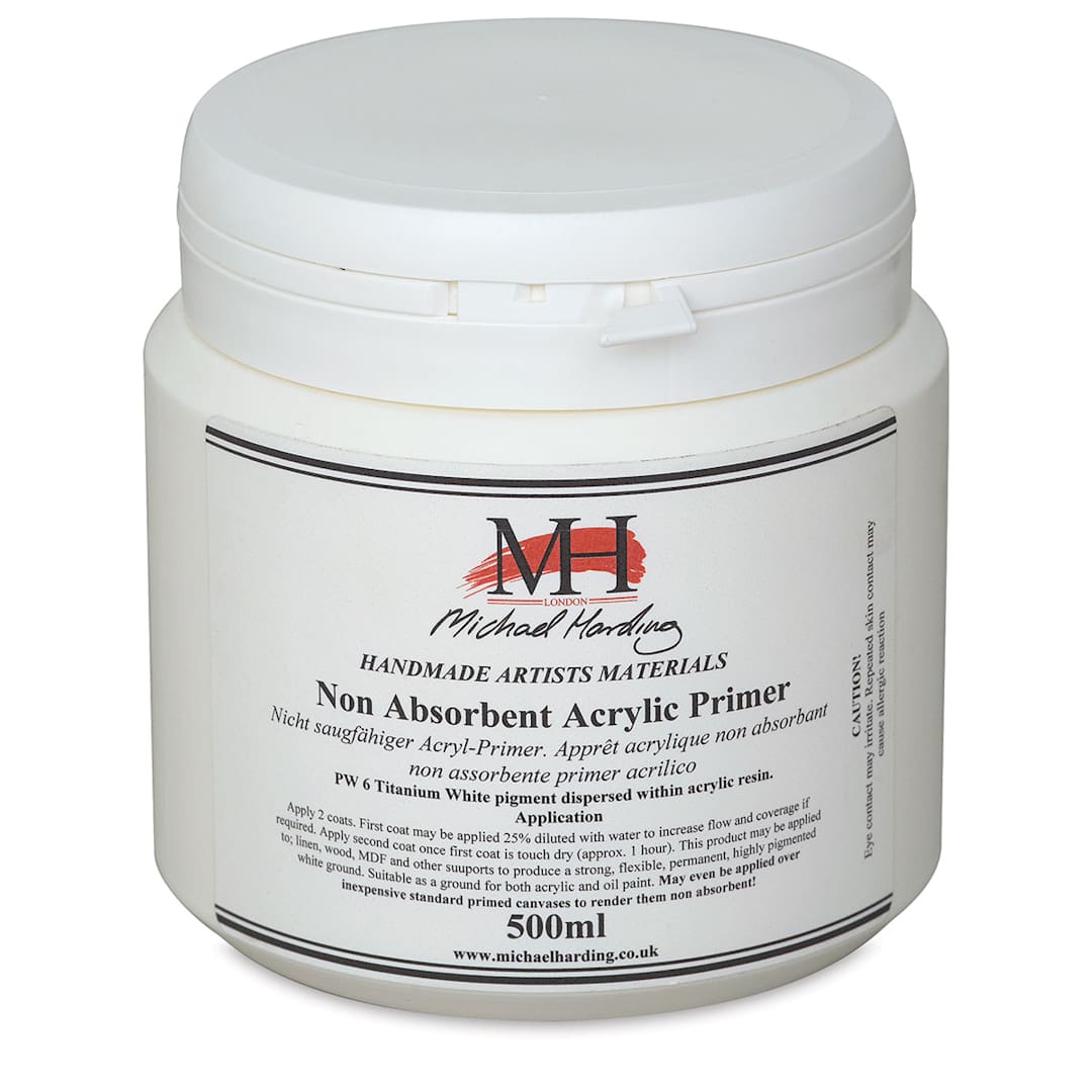 Open in modal - Michael Harding Non-Absorbent Acrylic Primer - White, 500 ml, Jar