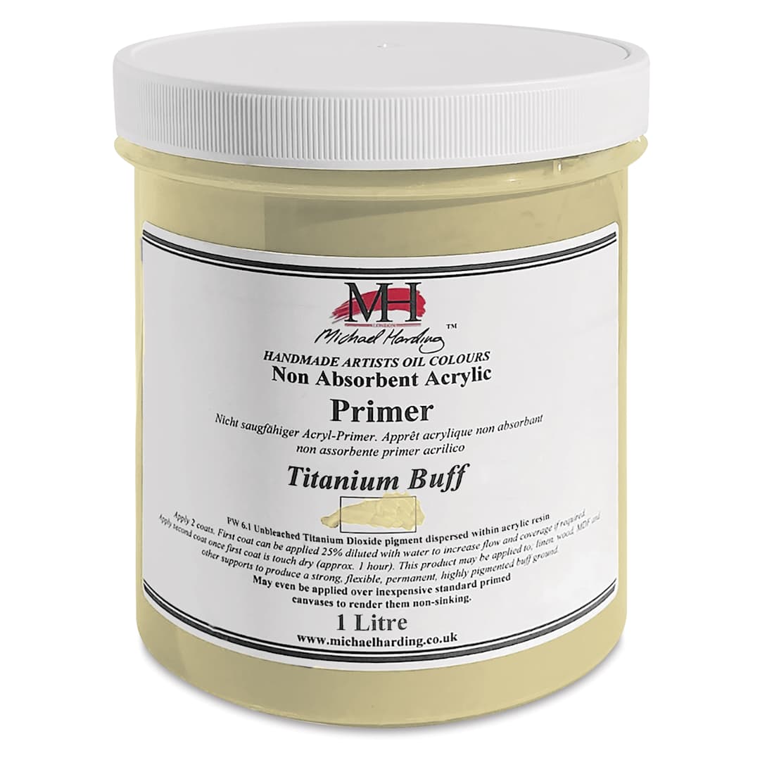 Open in modal - Michael Harding Non-Absorbent Acrylic Primer - Titanium Buff, 1 Liter, Jar