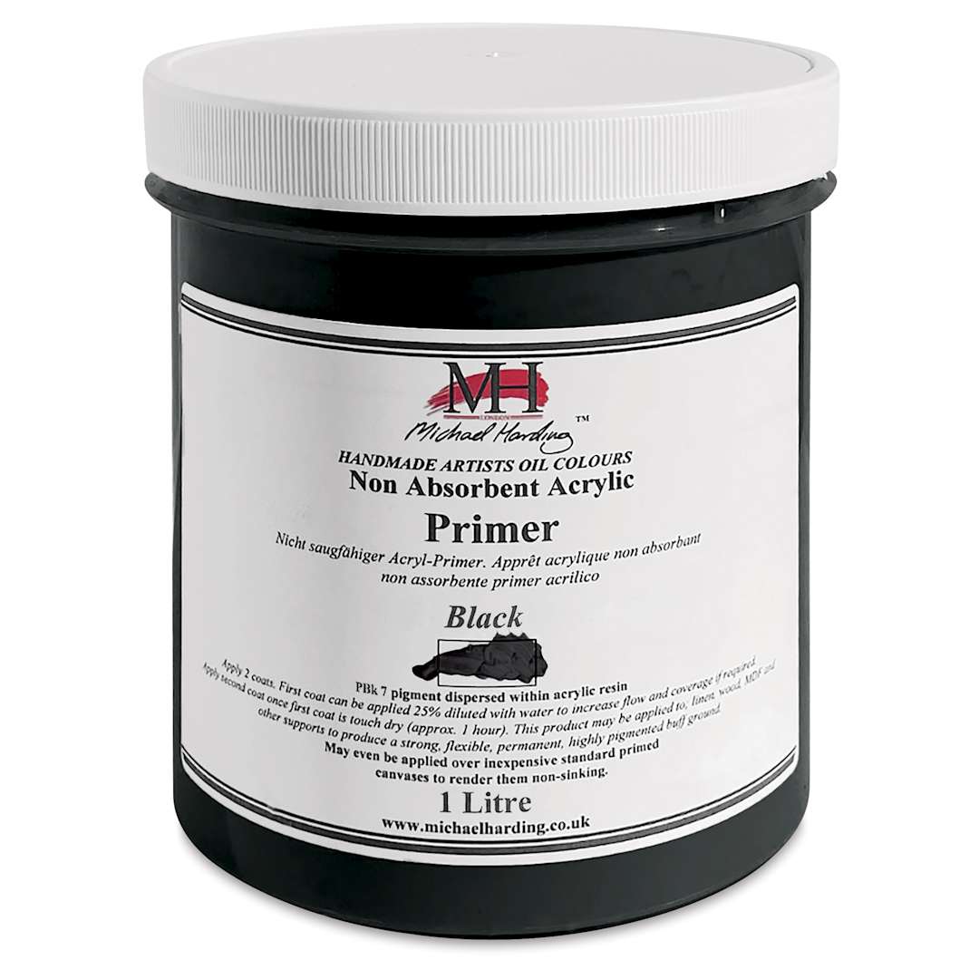 Open in modal - Michael Harding Non-Absorbent Acrylic Primer - Black, 1 Liter, Jar