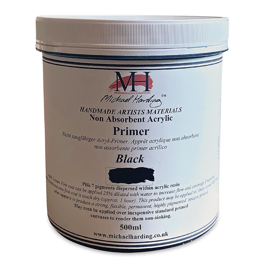 Open in modal - Michael Harding Non-Absorbent Acrylic Primer - Black, 500 ml, Jar
